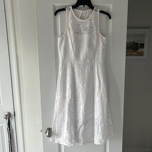 White geometric pattern dress knee length 
White House Black Market Size 4